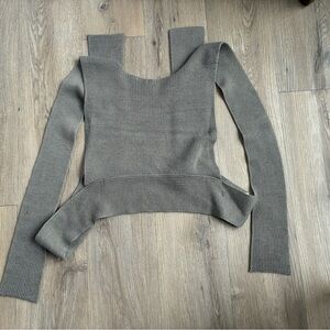 Stylish studio gray Convertible Open-Back Sweater Tank